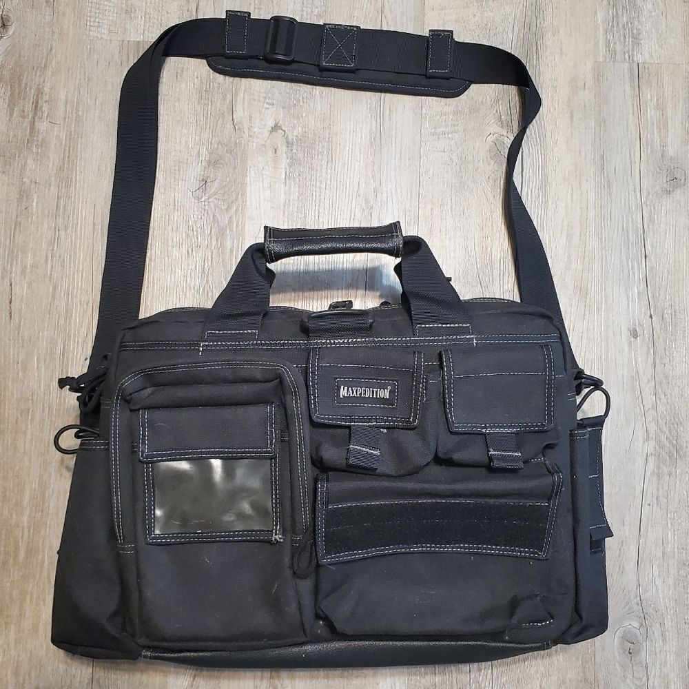Maxpedition Operator Tactical Attache 0605B Black Large Messenger Bag Laptop EUC